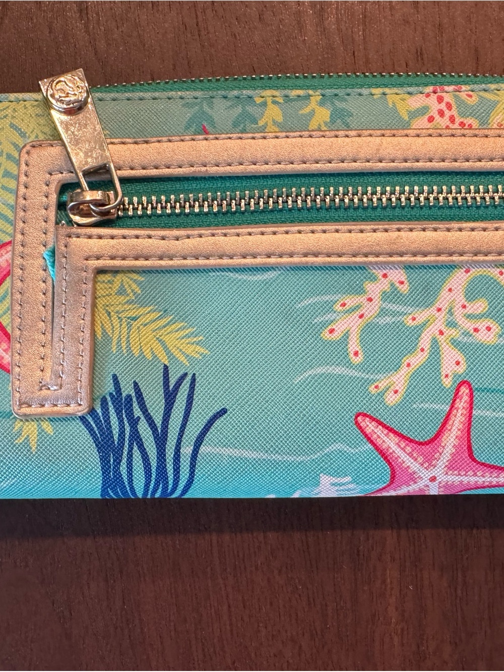 Vera Bradley Inspired (Spartina 449) Beachprint Tote and Wallet Set - Turquoise - Picture 6 of 7
